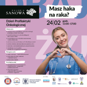 plakat z programem wydarzenia i najważniejszymi informacjami, zdjęcie dziewczyny ze stetoskopem na szyi, robiącej z dłoni serce