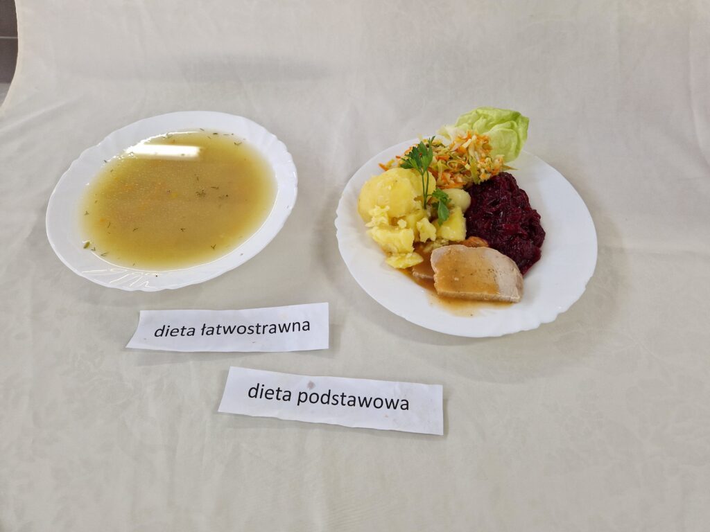 zupa jarzywna, ziemniaki, schab, surówki