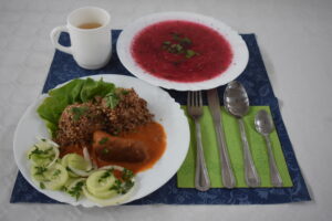barszcz, kasza, kiełbasa