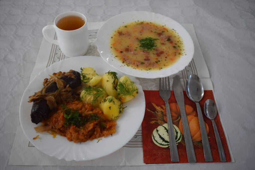 kaszanka, ziemniaki, zupa