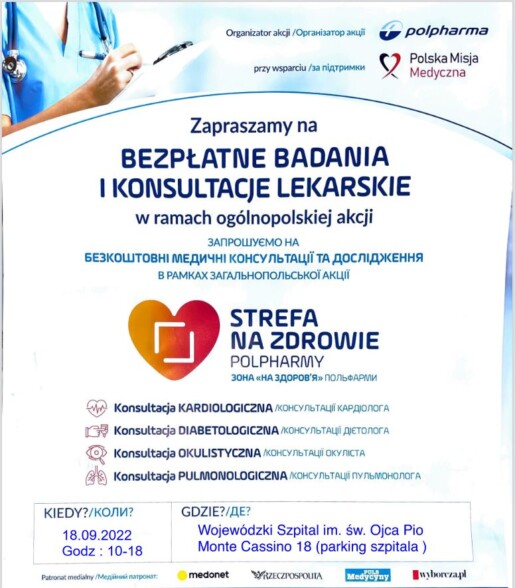 plakat promujący bezpłatne badania