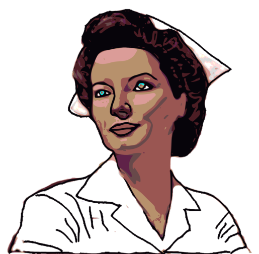 grafika przedstawiająca kobietę w stroju pielęgniarskim